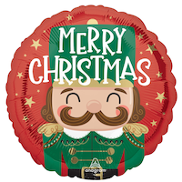 Ballon standard atelier casse-noisette Merry Christmas Anagram, 18 po Front_Flat