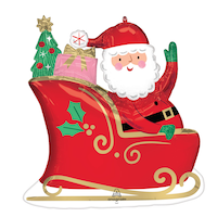 Ballon de forme extraordinaire père Noël nuit étoilée, multicolore, 27 po, rempli d'air pour Noël Front_Flat