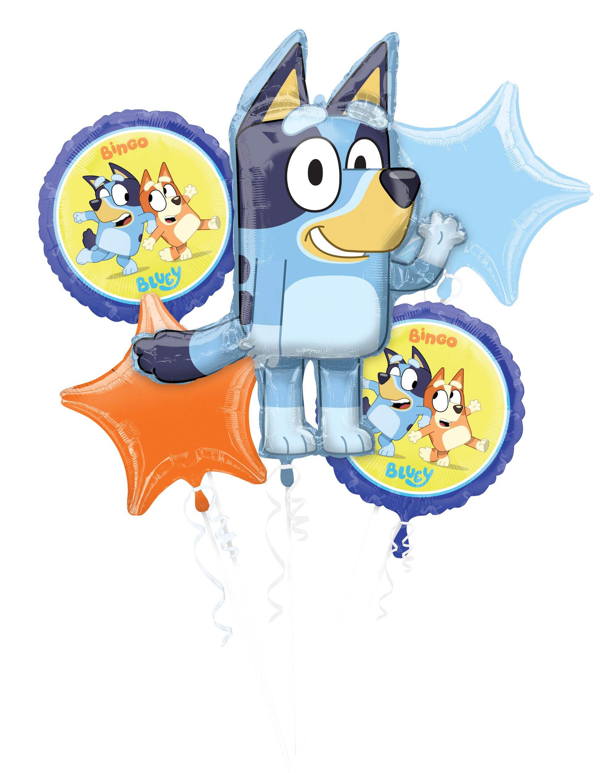 Anagram Bluey Foil Supershape Balloon Bouquet, 5-pc Front_Flat