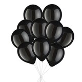 Round Pearl Latex Balloon Bouquet, Black, 12-in, 10-pk, Helium Inflation & Ribbon Included for New Year’s Eve/Special Occasion Front_Elevated