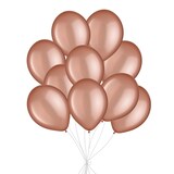 Round Latex Balloon Bouquet, Rose Gold, 10-pk, Helium Inflation & Ribbon Included for Birthday/Special Occasion Front_Flat
