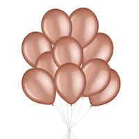 Bouquet de ballons en latex ronds, or rose, paq. 10, gonflage à l¿hélium et ruban inclus pour anniversaire/occasion spéciale