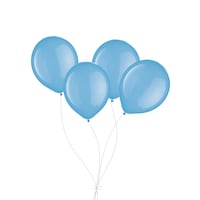 Round Latex Balloon Bouquet, Powder Blue, 4-pk, Helium Inflation & Ribbon Included for Birthday/Special Occasion Front_Flat