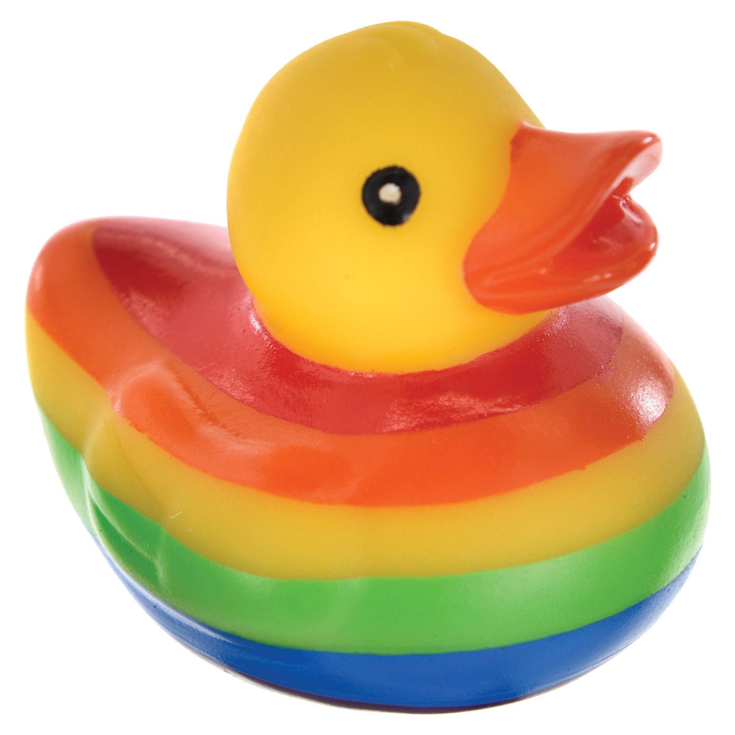 Rainbow Pride Rubber Duck Front_Three_Fourths_Angled_Right