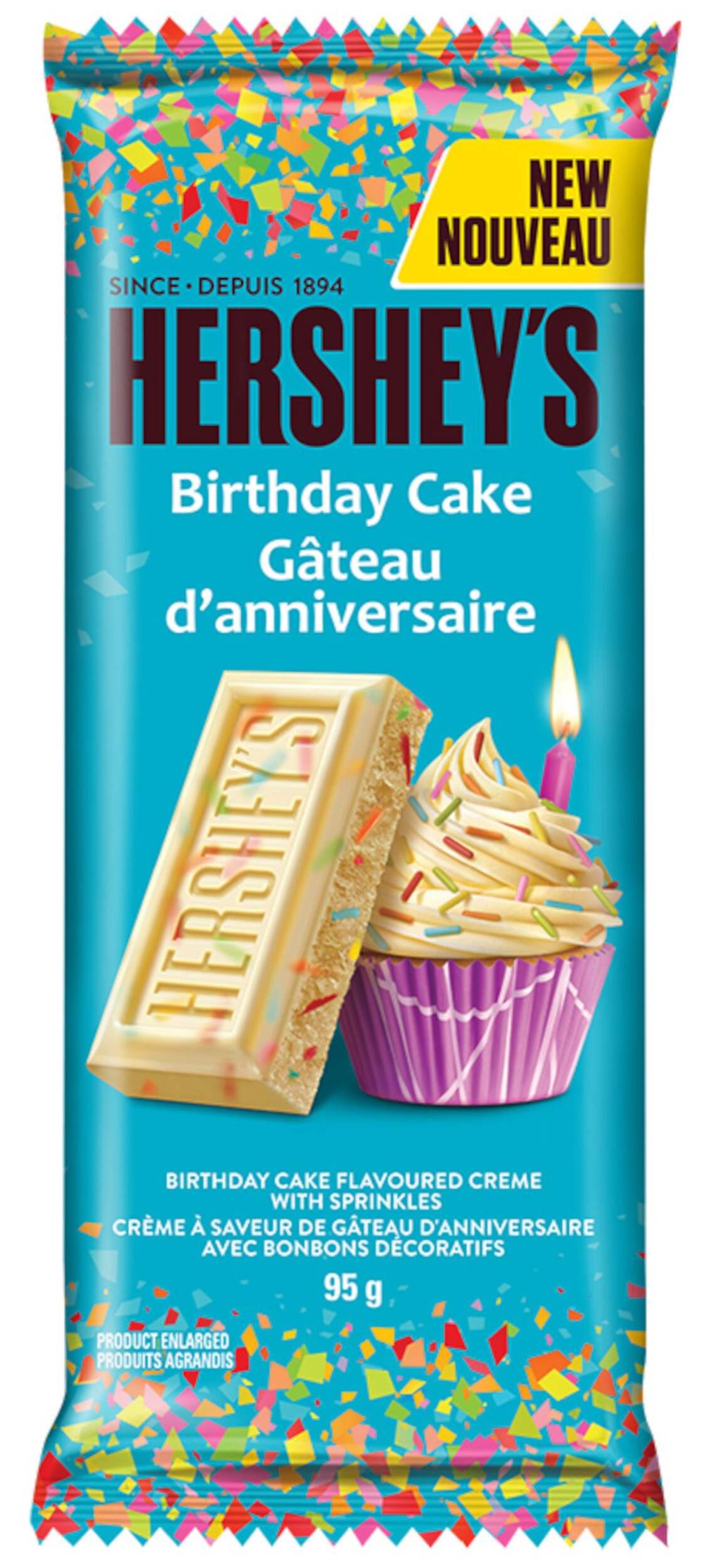 Hershey's Birthday Cake Candy Bar, 95-g Front_Flat