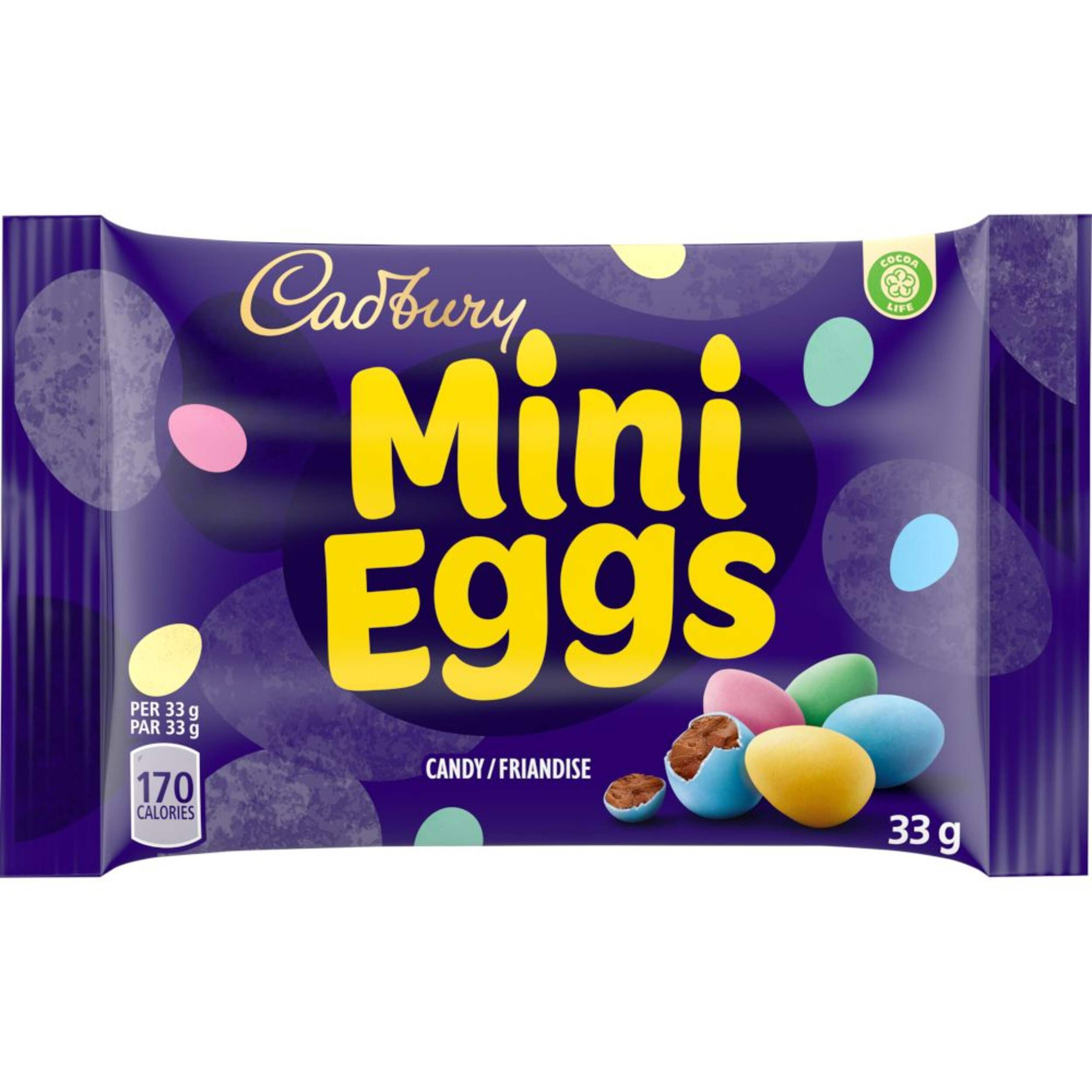 Cadbury Mini Eggs, Chocolate Candy Easter Eggs, 33-g Front_Flat