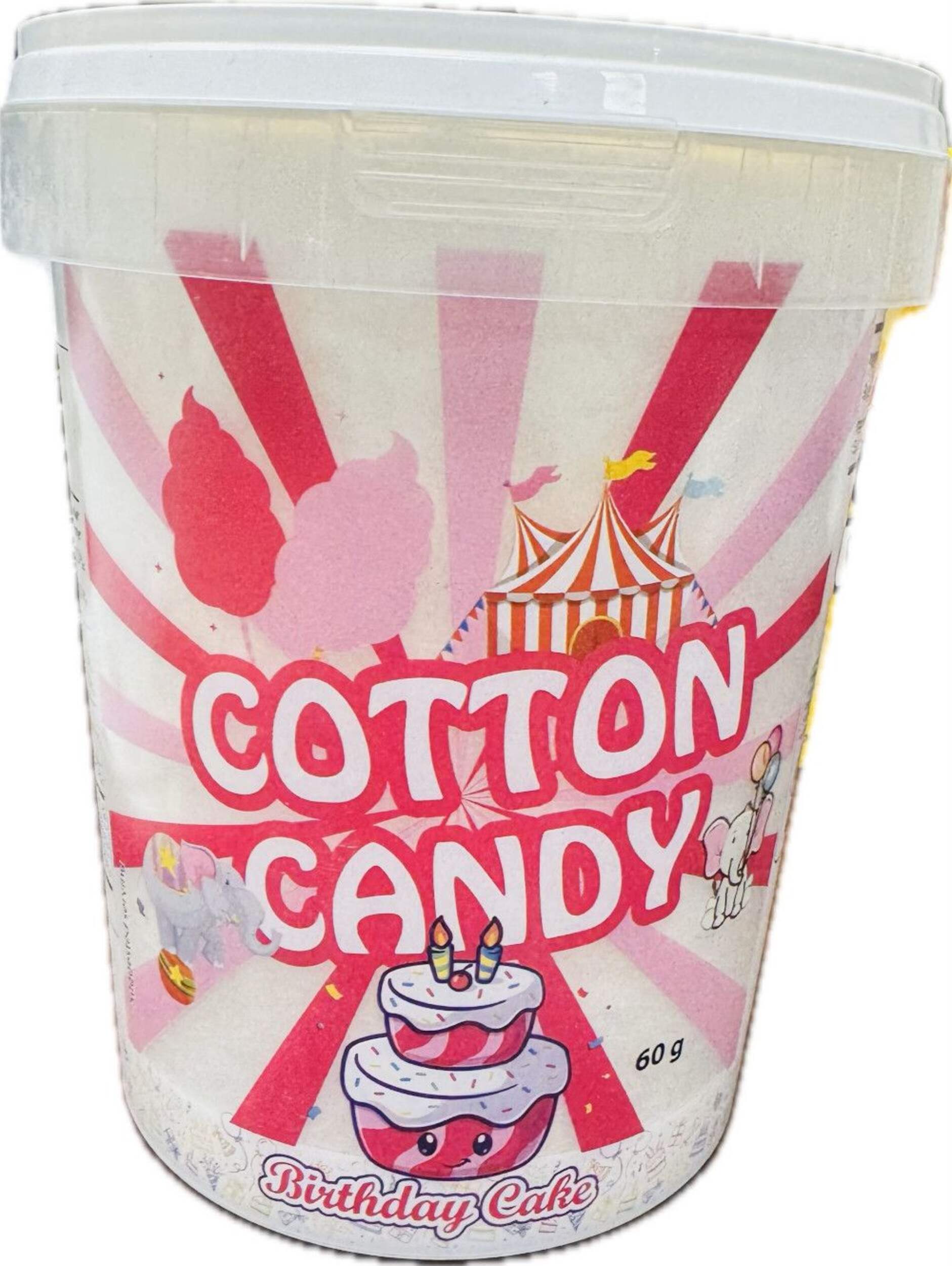 Birthday Cake Flavoured Cotton Candy, 60-g Front_Flat