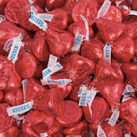 Hershey's Kisses Milk Chocolate Candy, Red Foil, 226-g