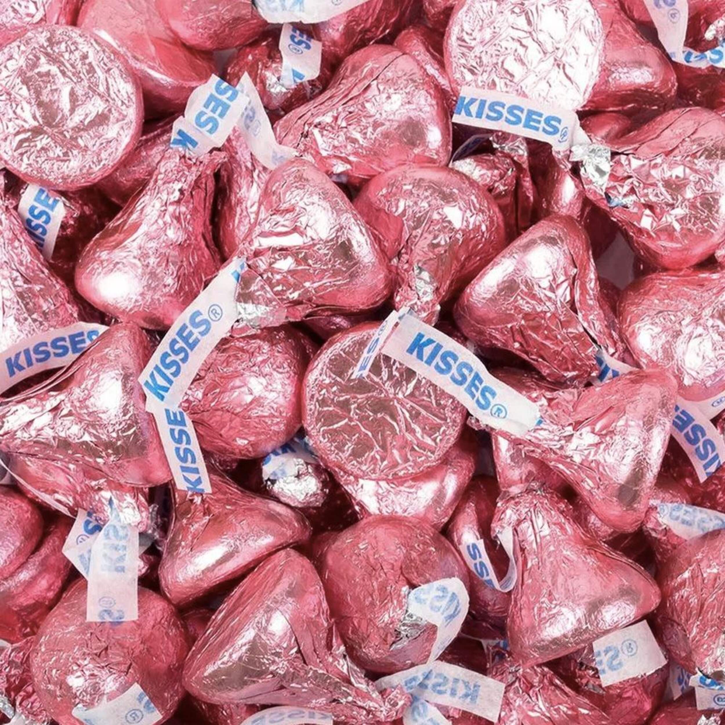 Hershey's Kisses Milk Chocolate Candy, Pink Foil, 226-g | Party City