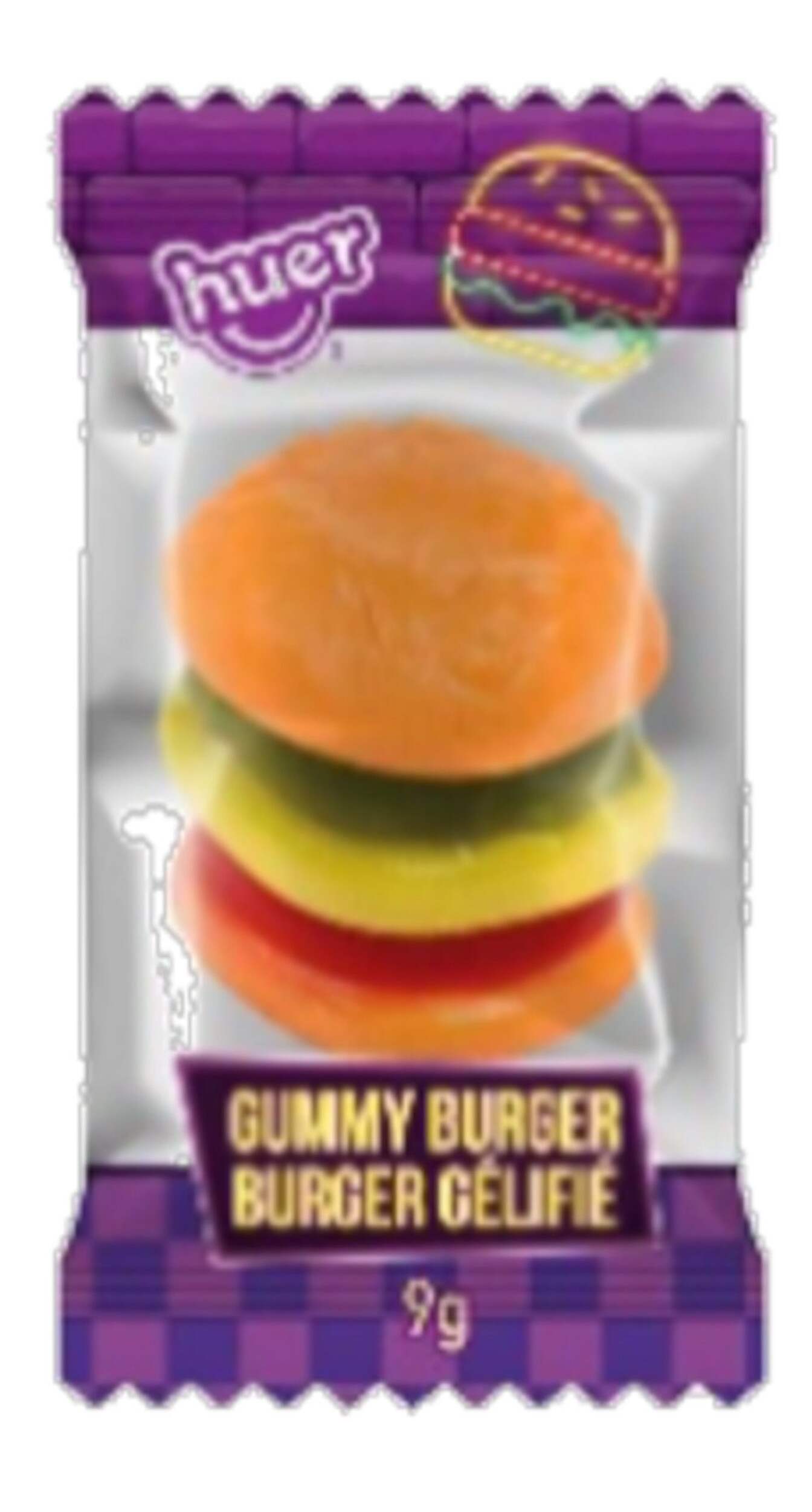 Bonbons gélifiés hamburger Huer, assorti, multicolore, 540 g, bonbon tendre, pour anniversaire/cadeau-surprise/Halloween Front_Flat