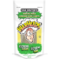 Van Holtens Pickle-in-a-Pouch, bonbons WarHeads Extreme Sour cornichons à l'aneth, 225 mL Front_Flat