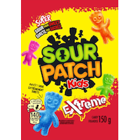 Boîte de bonbons gélifiés Sour Patch Kids Extreme, sur et sucré, multicolore, 150 g, bonbon tendre, pour anniversaire/cadeau-surprise/Halloween Front_Flat