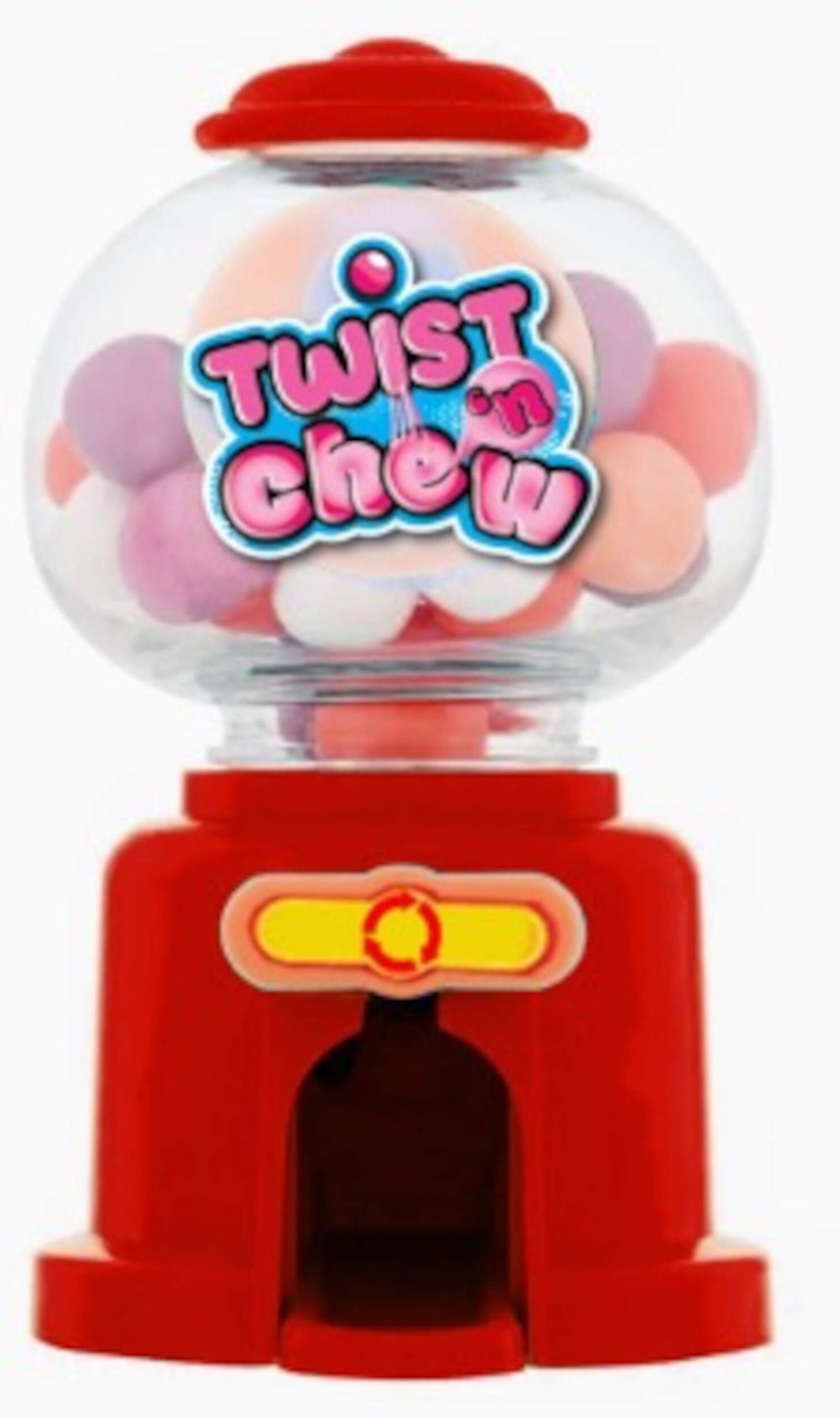 Machine à boule de gomme miniature Twist And Chew, saveurs assorties, multicolore, paq. 24, bonbon tendre, pour anniversaire/cadeau-surprise/Halloween Front_Flat