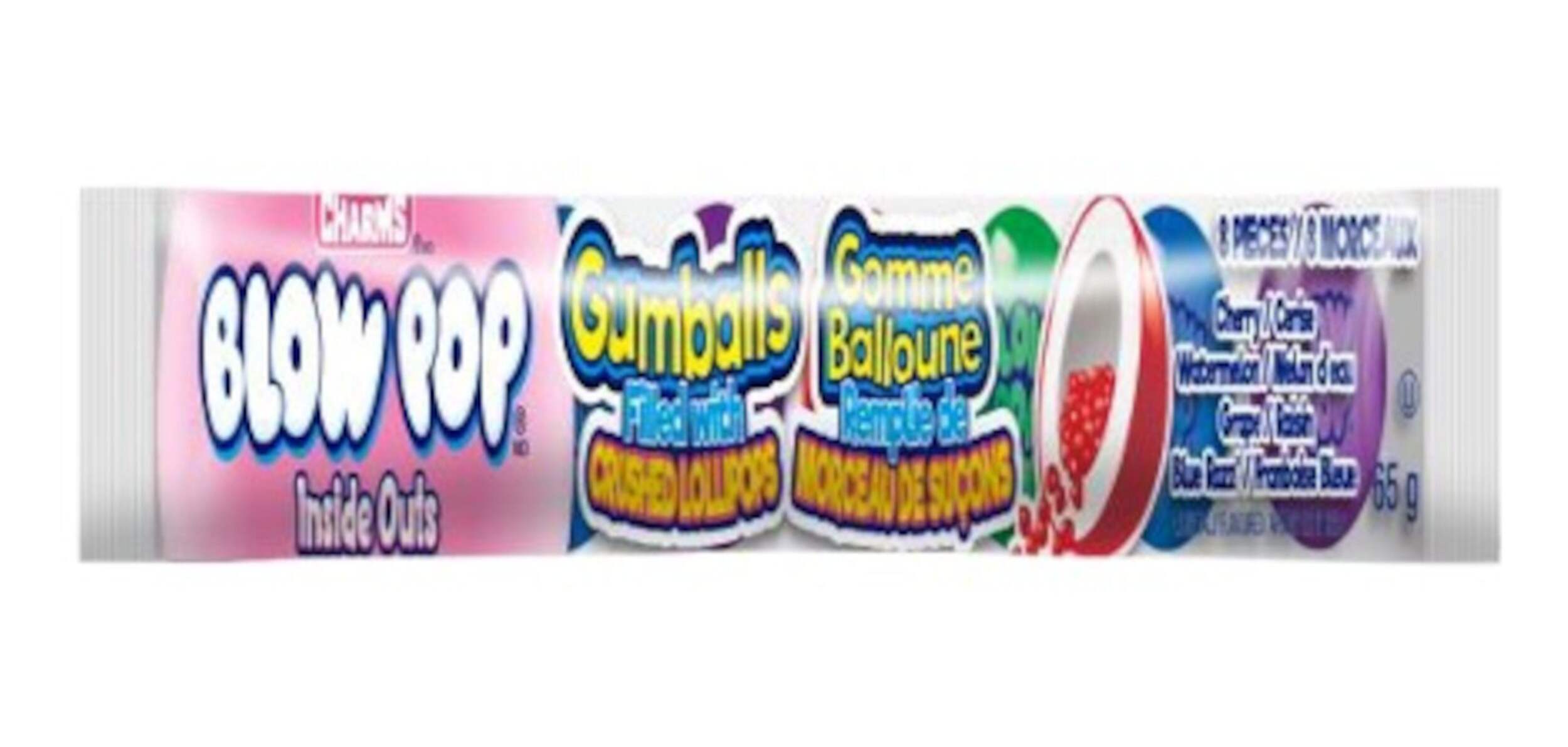 Charms Blow Pop 65-g Fruit-Flavoured Inside-Out Bubble Gum Tube Front_Flat
