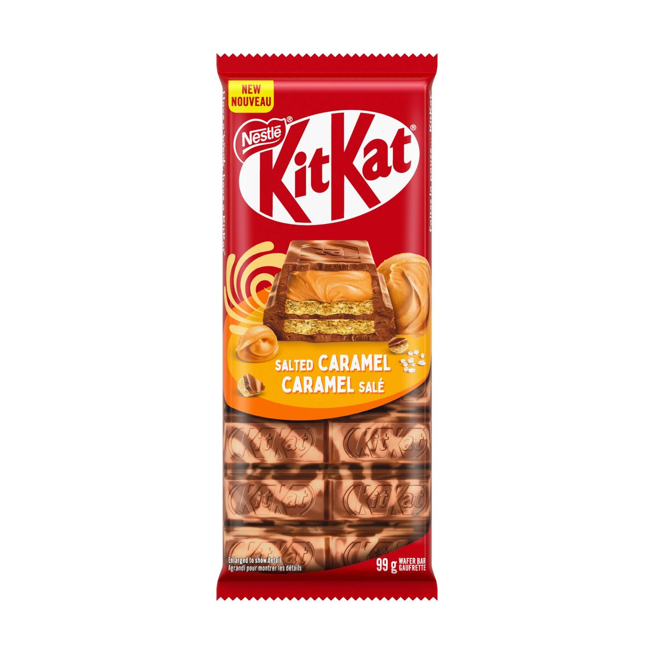 Nestle Kit Kat Classic Tablet  99-g Salted Caramel Chocolate Bar Front_Flat