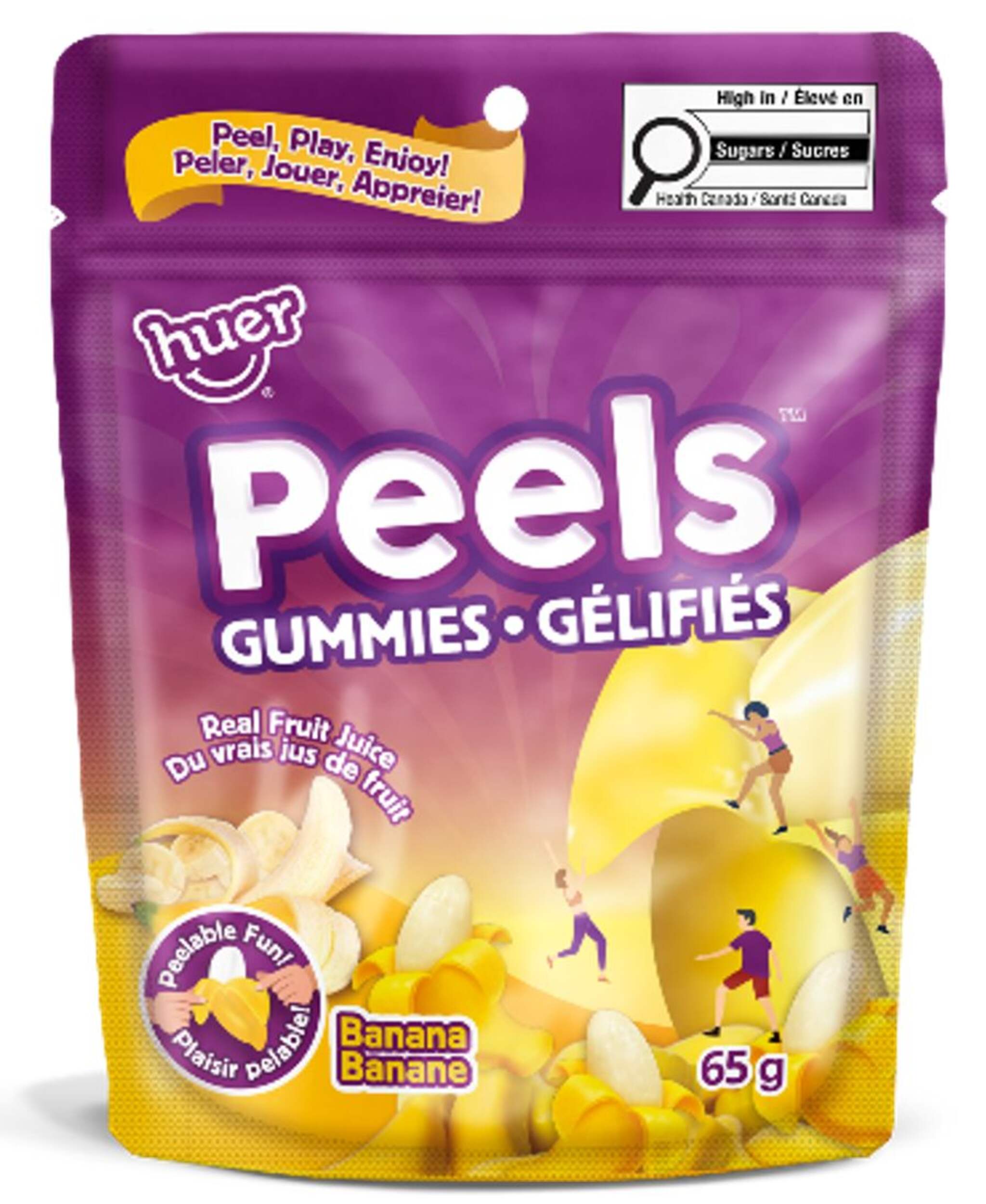 Huer Peels 65-g Banana-Flavoured Fruity Gummy Candy Front_Flat