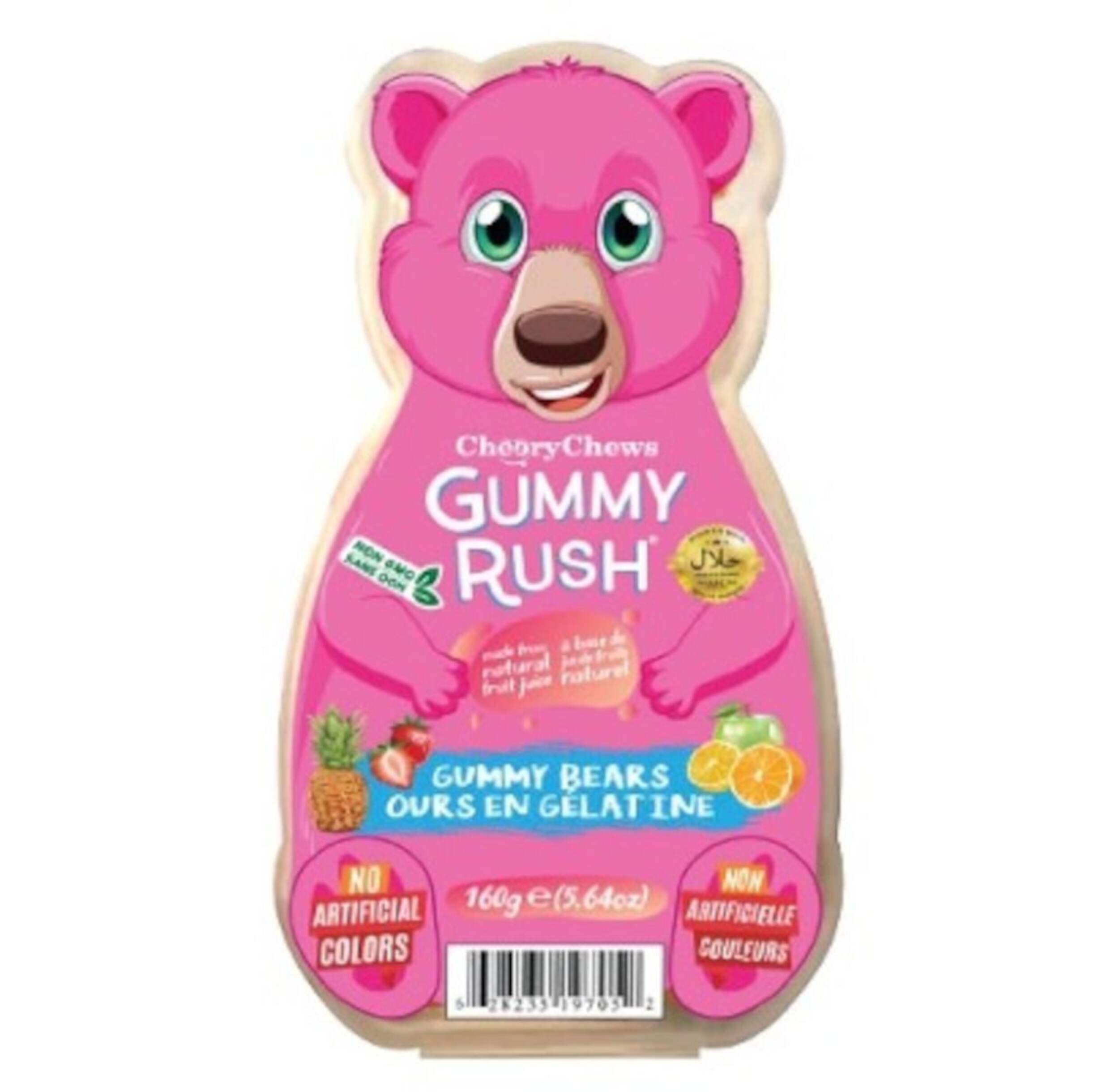Cheery Chews Gummy Rush 160-g Gummy Bears Fruit Candy Front_Flat