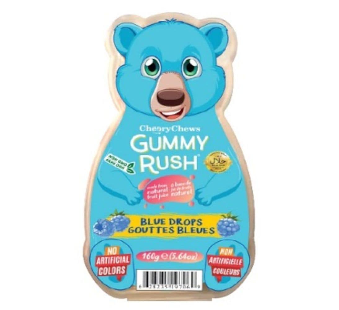 Cheery Chews Gummy Rush Blue Raspberry Drops, 160-g | Party City