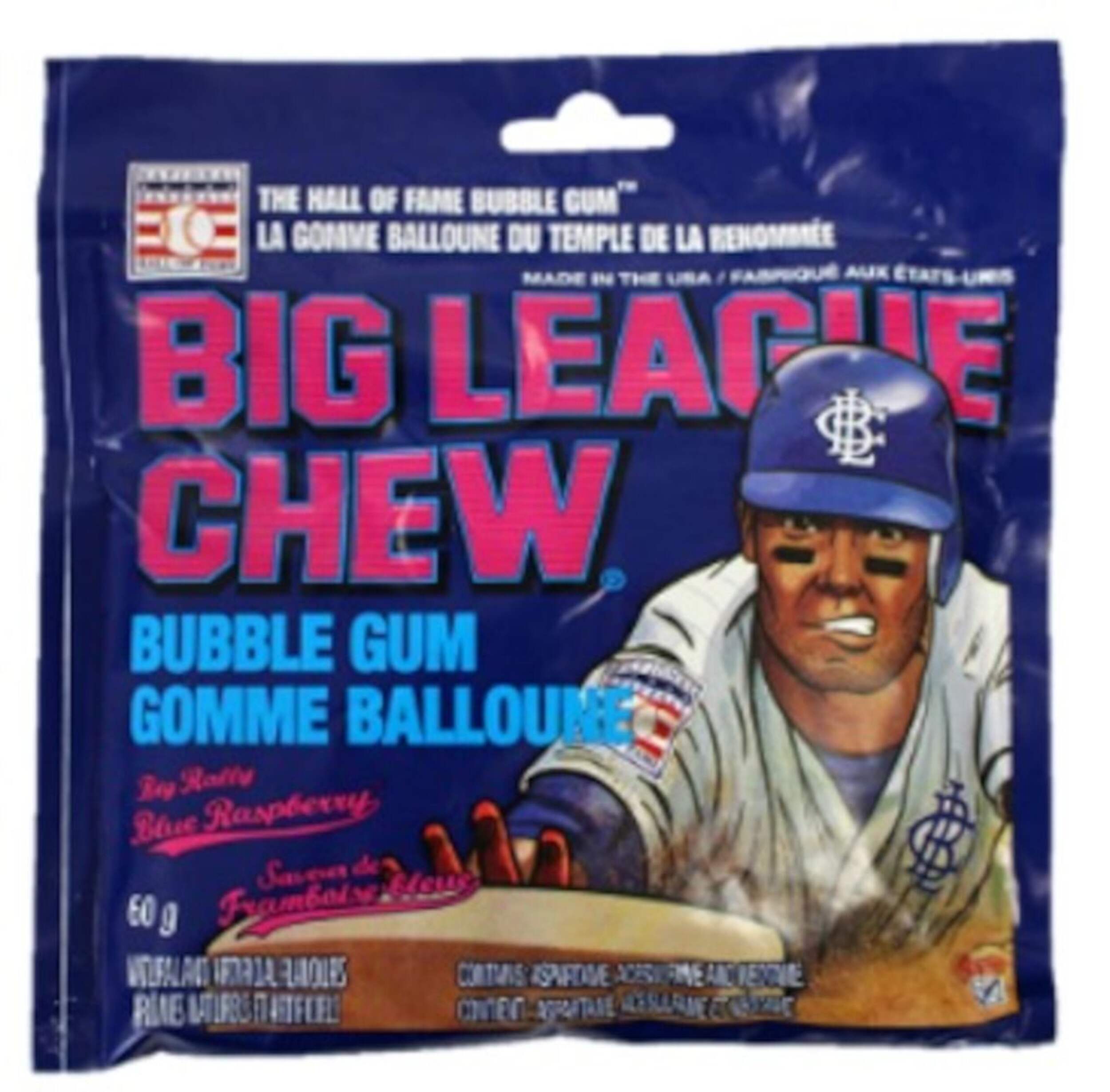 Gomme à mâcher Big League Chew, framboise bleue, 60 g Front_Flat