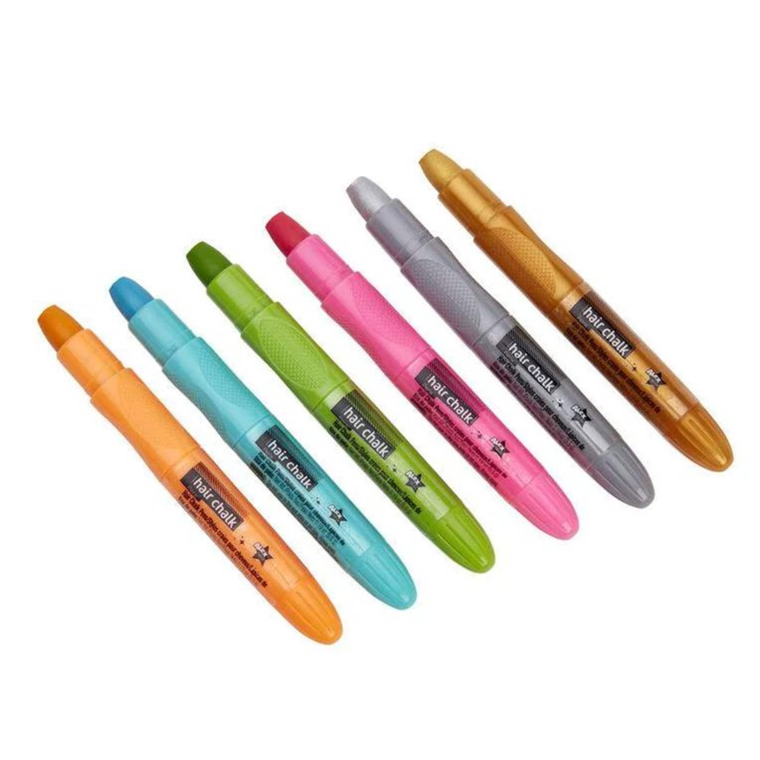 Hair Chalk Pens, Multi-Coloured, 5-pk, for Arts & Crafts/Birthday Favour Front_Angled_Right