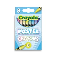 Crayola Pastel Coloured Drawing Crayons, Multi-Coloured, 8-pk, for Arts & Crafts/Birthday Favour Front_Flat