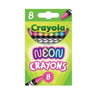 Crayola Neon Coloured Drawing Crayons, Multi-Coloured, 8-pk, for Arts & Crafts/Birthday Favour Front_Flat