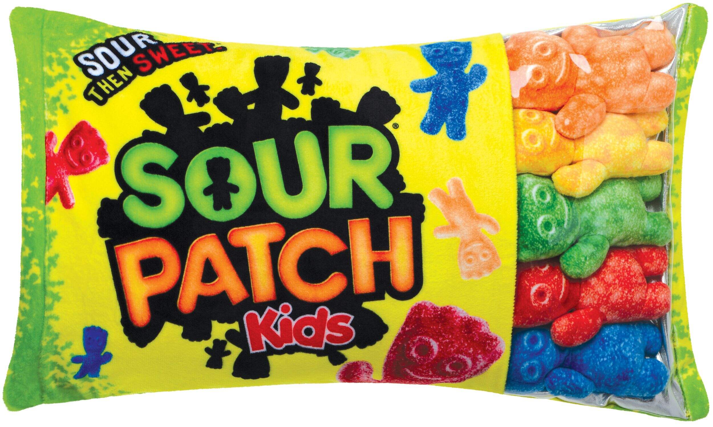 Sour Patch Kids Fleece Plush Pillow Candy Packaging Front_Flat