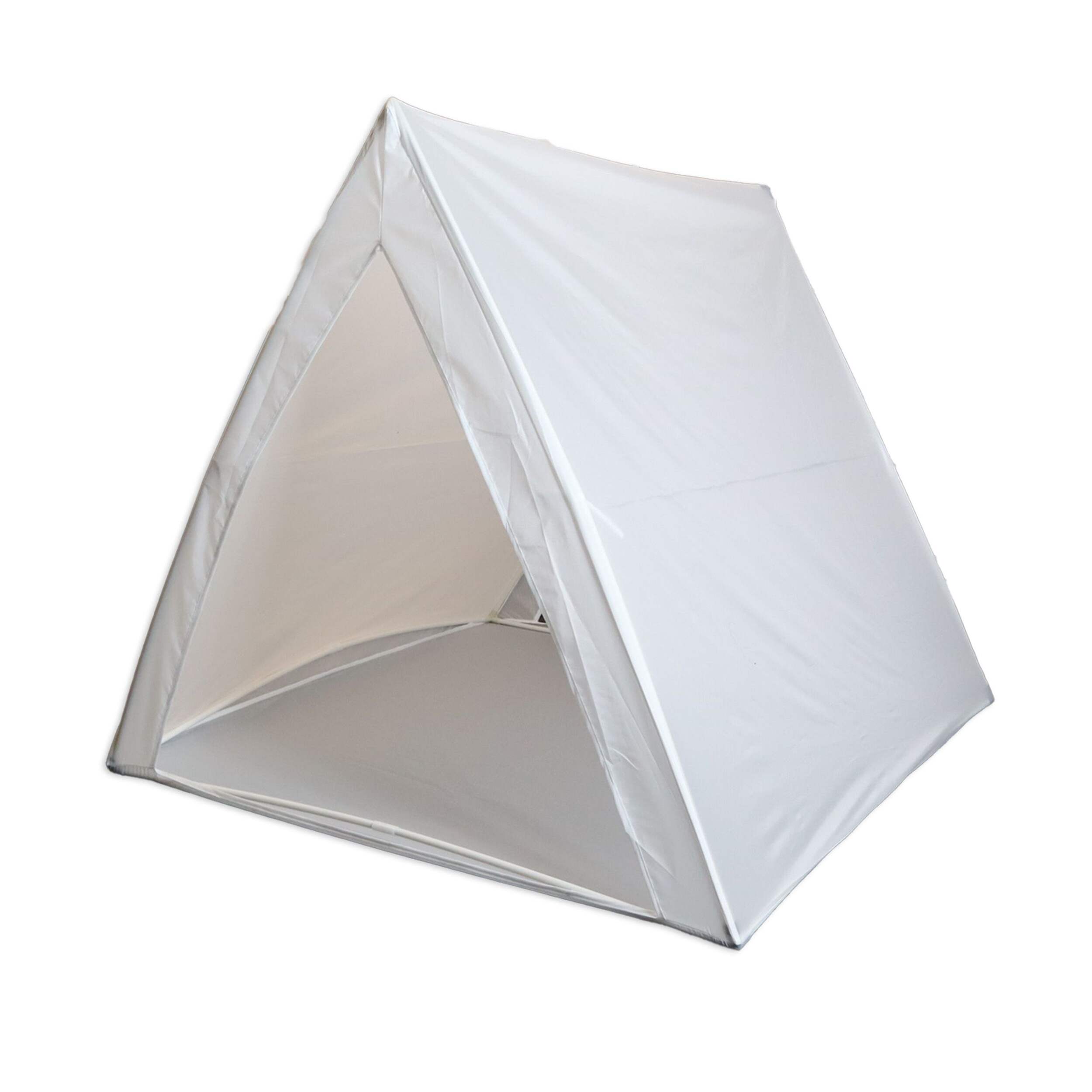 Kids' Indoor Glamping Party Tent for Slumber Party, White Front_Angled_Left