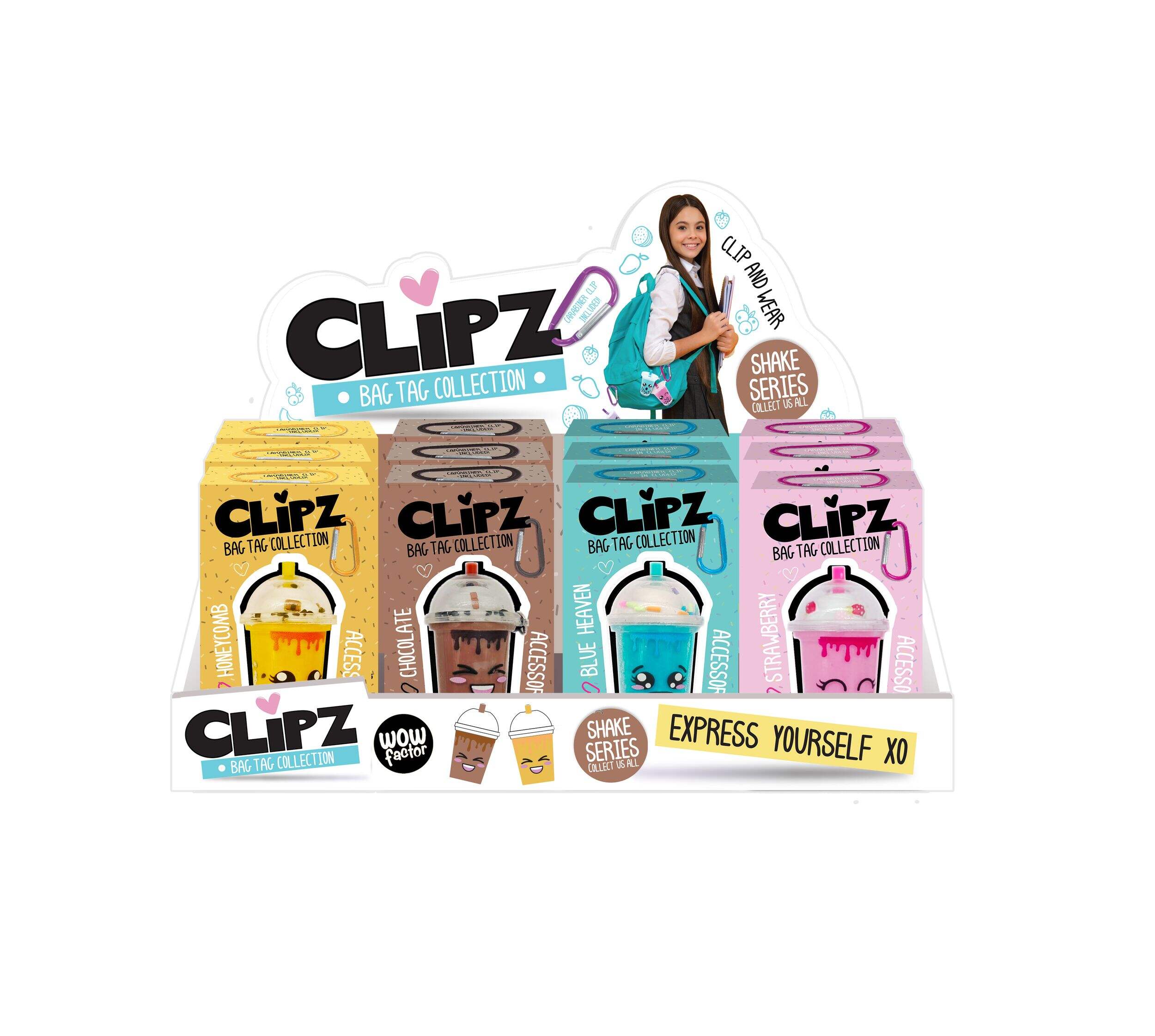 Wow Factor Clipz Shakes Clip On Buddy Tags Sensory Toy Assortment