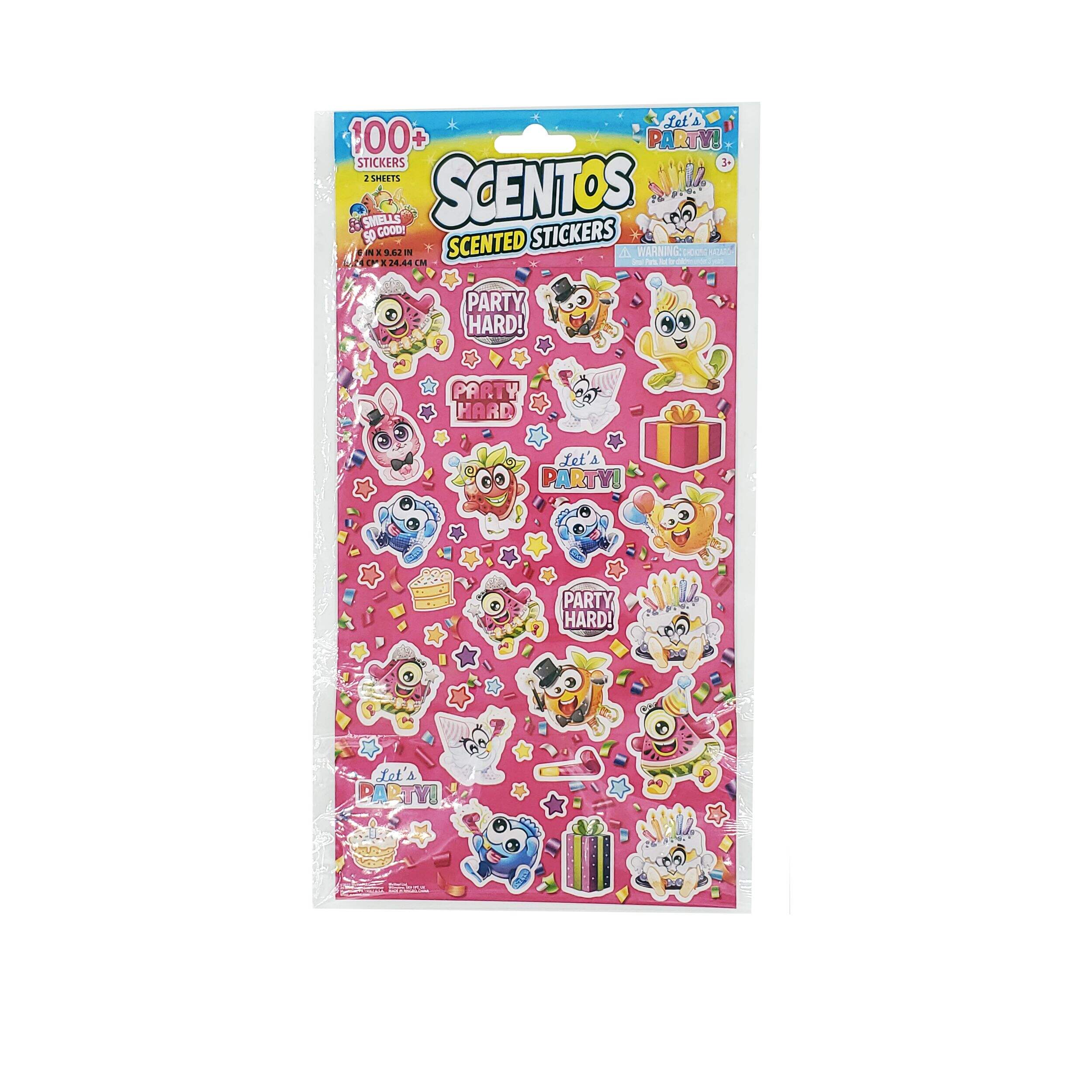 Scentos Scented Stickers, Multi-Coloured, 2-Sheet, 100-pk Front_Flat