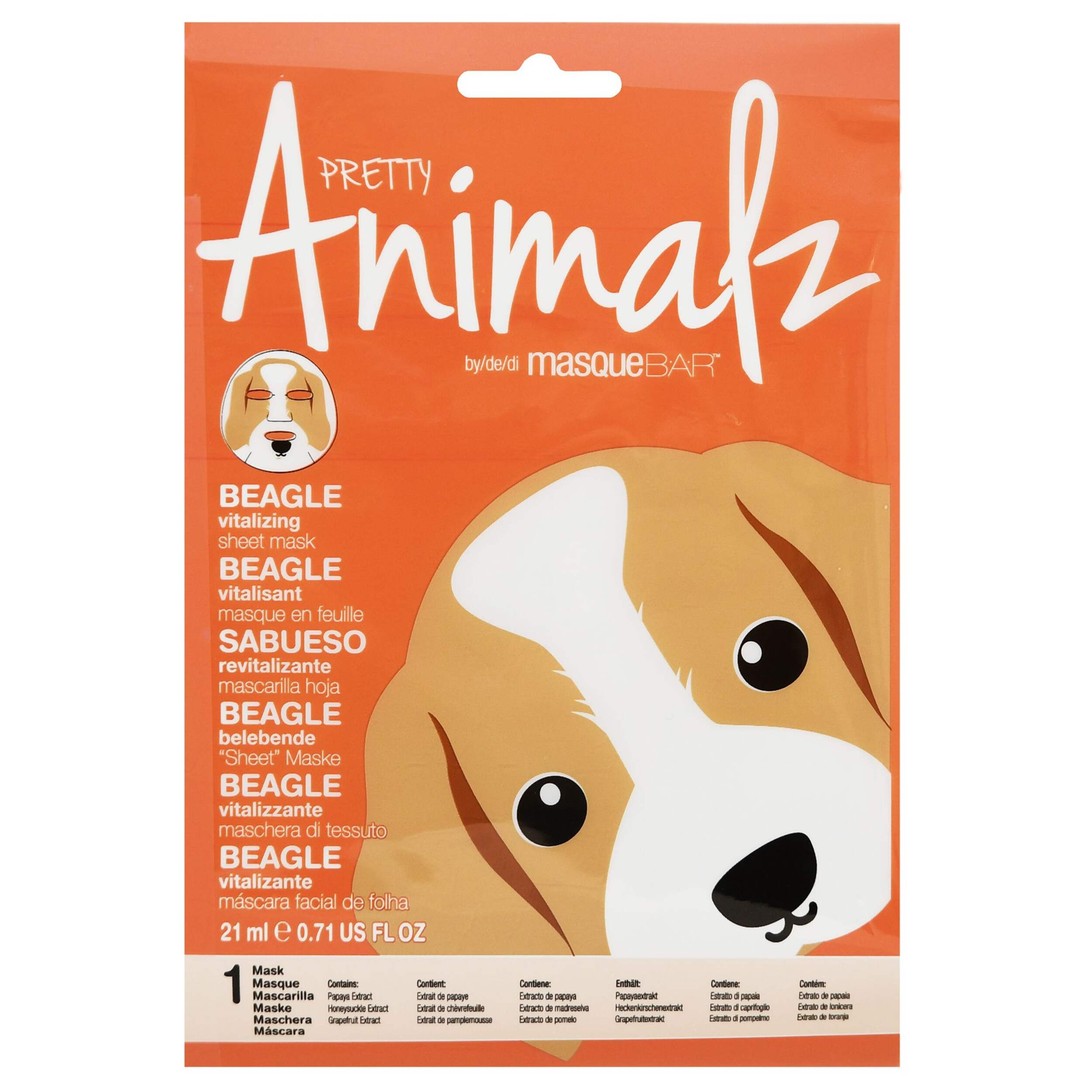 Pretty Animalz Beagle Vitalizing Face Sheet Mask, Assortment Front_Flat