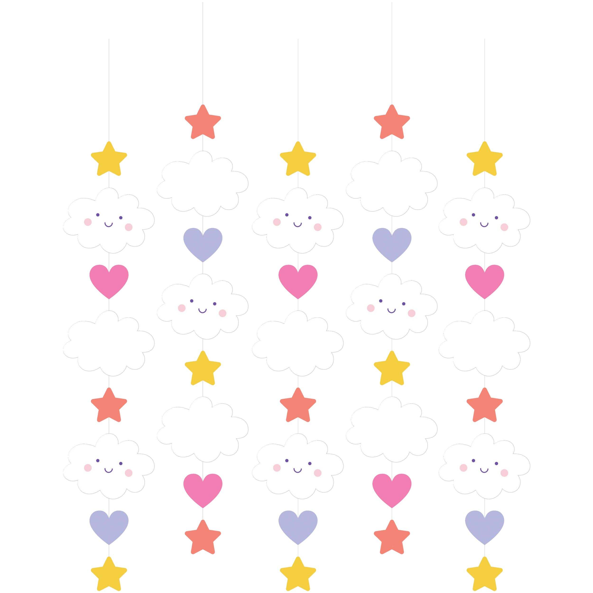 Sweet Dreams Hanging Decoration, Multi-Colour, 5-pk Front_Flat