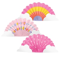 Sweet Dreams Hanging Fan Decoration, Multi-Colour, 3-pk Front_Flat