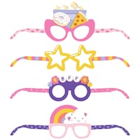 Sweet Dreams Paper Glasses Wearable Accessories, Multi-Colour, 4-pk Front_Flat