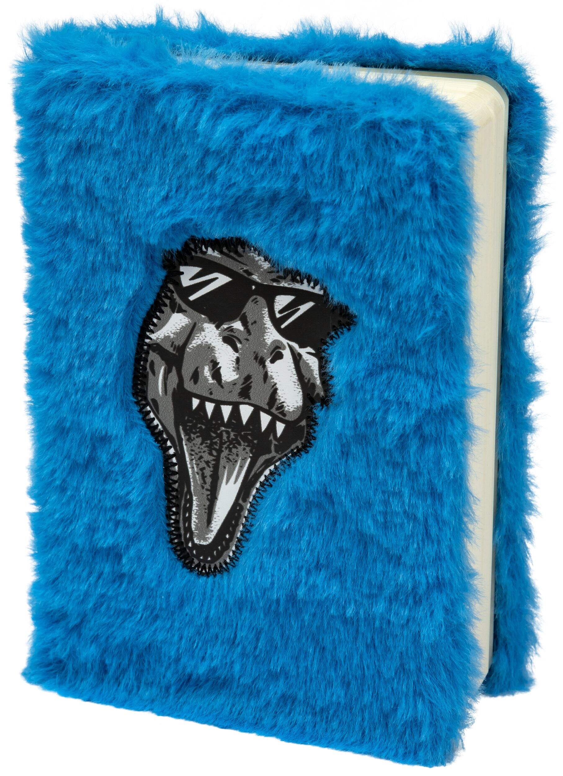 Carnet en peluche dinosaure, bleu, 50 pages, pour arts et artisanat/cadeaux-surprises d'anniversaire Front_Angled_Left