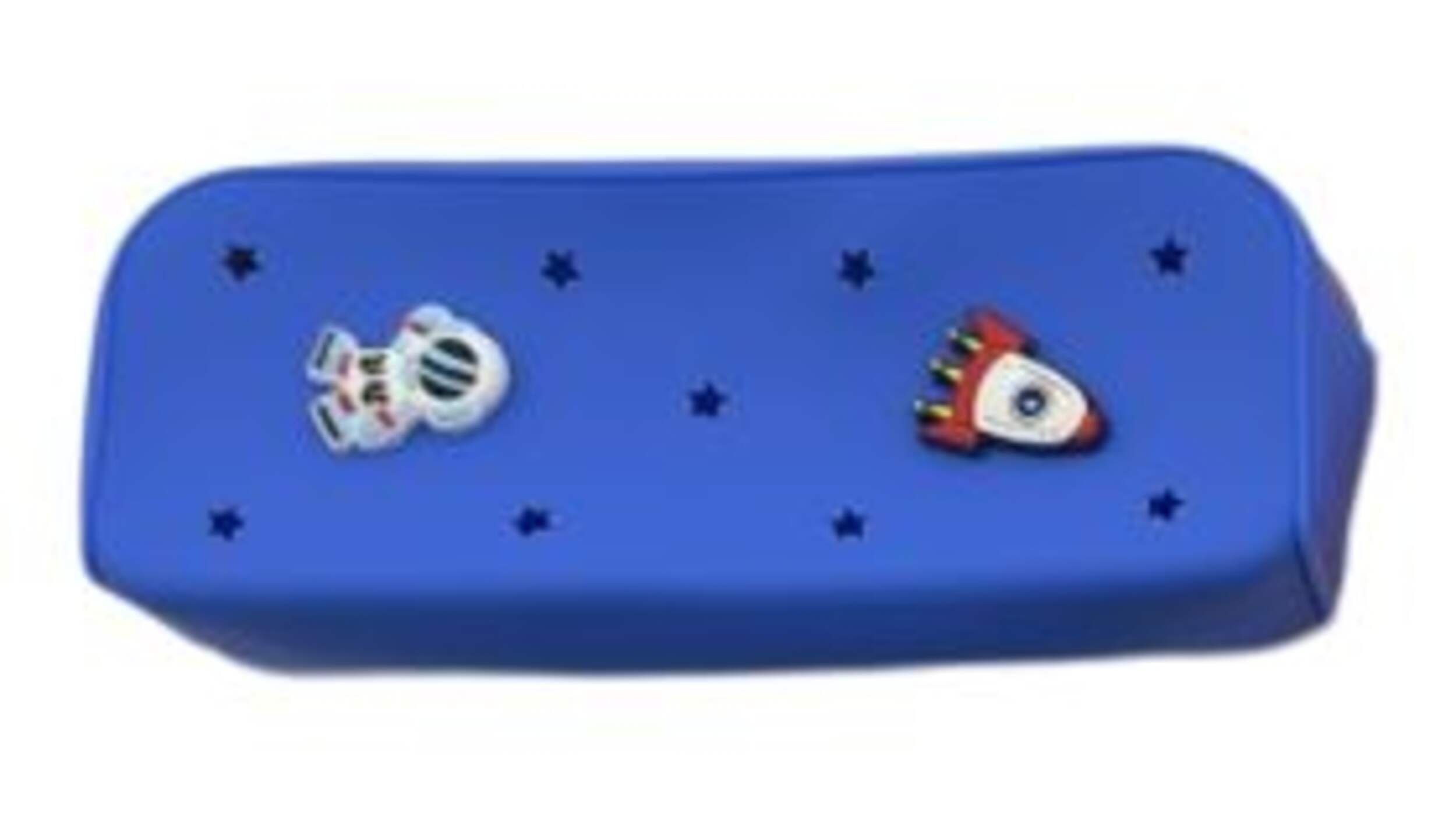 Étui à crayons avec 2 breloques en silicone, bleu, pour arts et artisanat/cadeaux-surprises d'anniversaire Front_Elevated