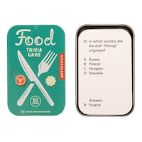 Jeu-questionnaire sur la nourriture, 50 cartes uniques, anglais, tous âges