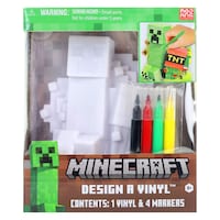 Minecraft Design A Vinyl¿  DIY Arts & Craft Kit with 1 Figure and 4 Markers, 5-pc, Ages 3+