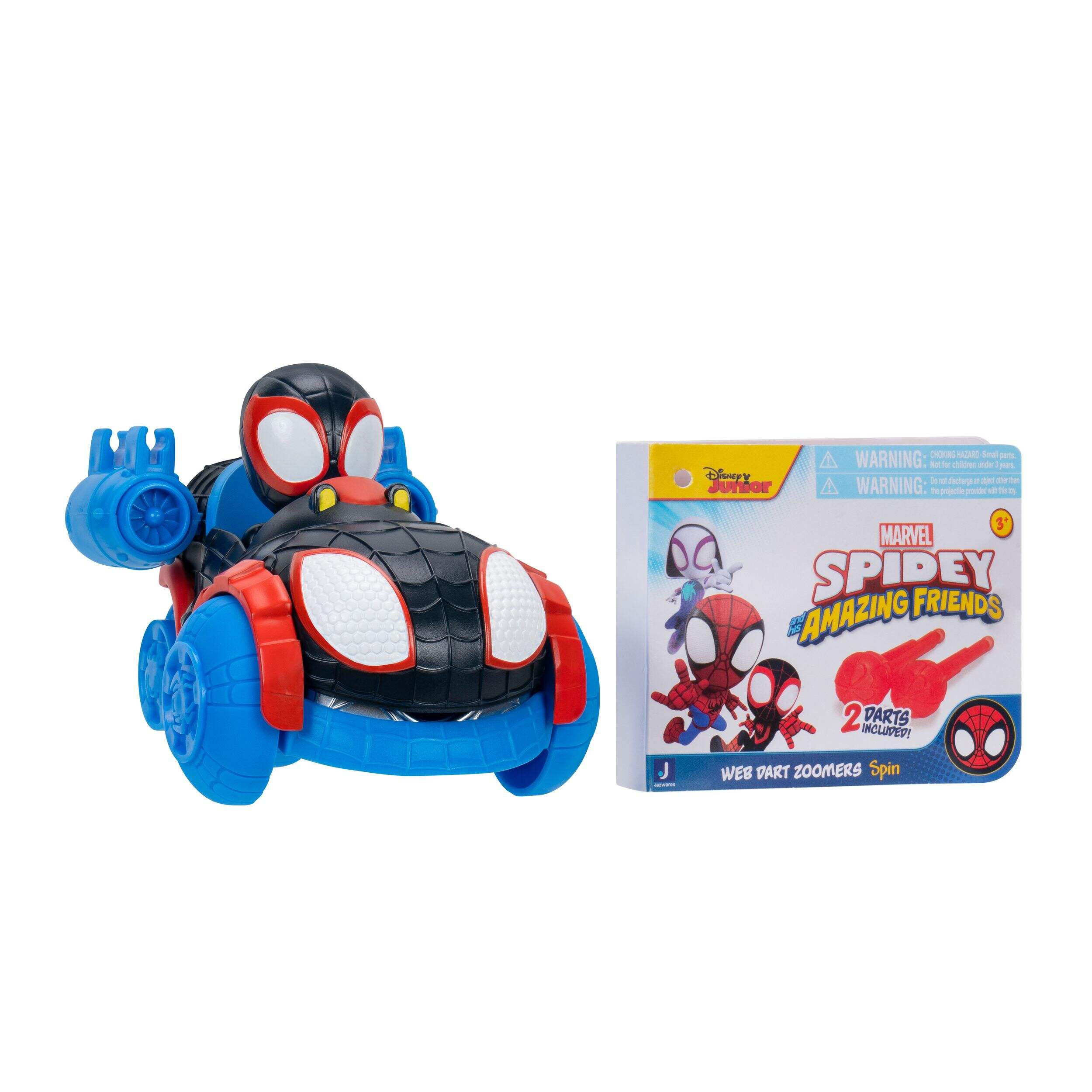Marvel Spiderman Amazing Friends Web Dart Zoomer Vehicle Toy, Kids' Collectible Toy, Multi-Coloured, Ages 3+, Assortment Front_Angled_Right