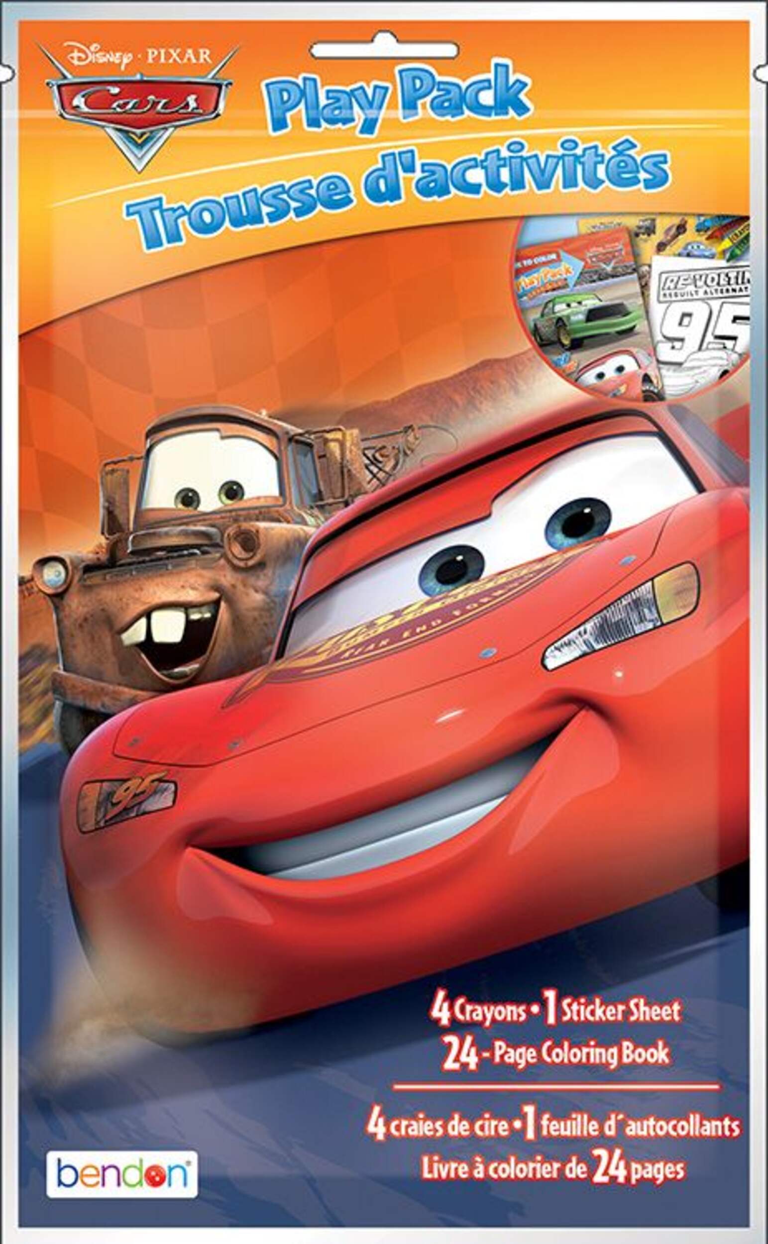 Cars Movie Play Pack with Activity & Colouring Book, Crayons & Stickers, Multi-Colour, 24 Pages, for Arts & Crafts/Birthday Favour Front_Flat