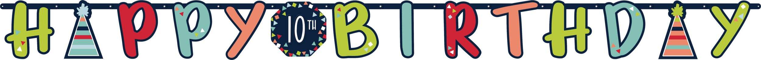 A Reason to Celebrate "Happy Birthday" DIY Customizable Hanging Garland Banner Decoration, Blue/Red, 1-ft, for Birthday Party Front_Flat