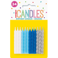 Glitter Spiral Birthday Candles, 24-pk Front_Flat
