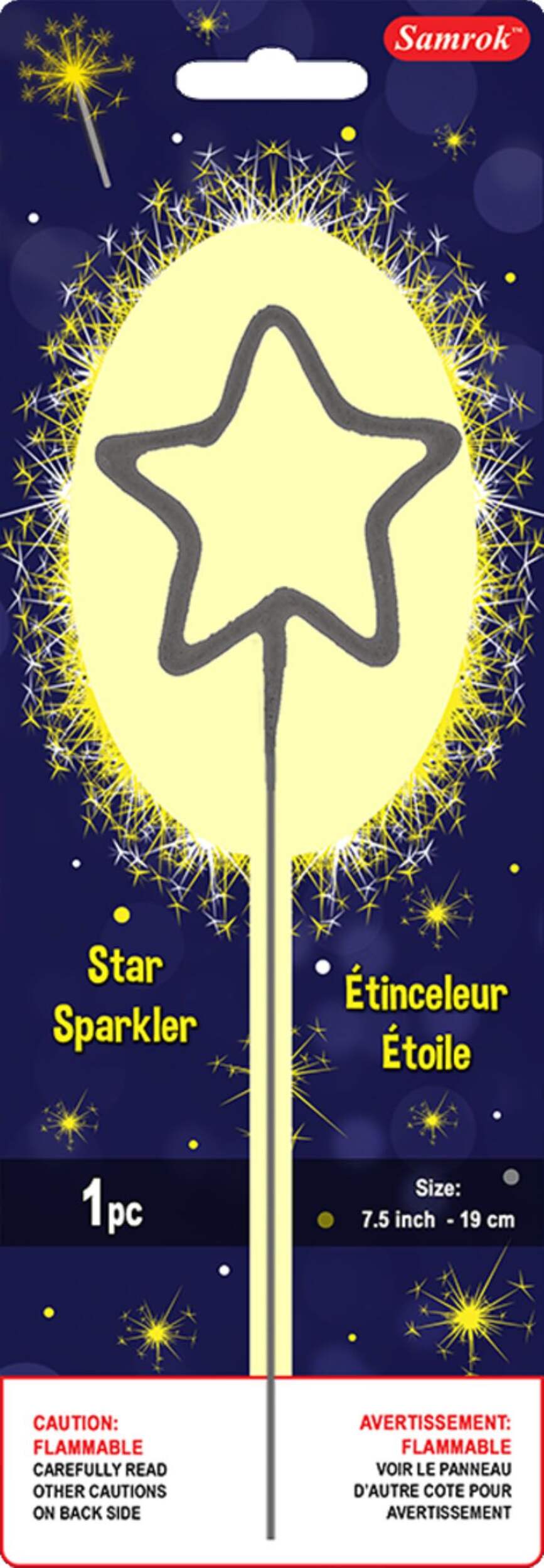 Star Sparkler, 7-in, for Canada Day/Birthday Party/Summer Front_Flat