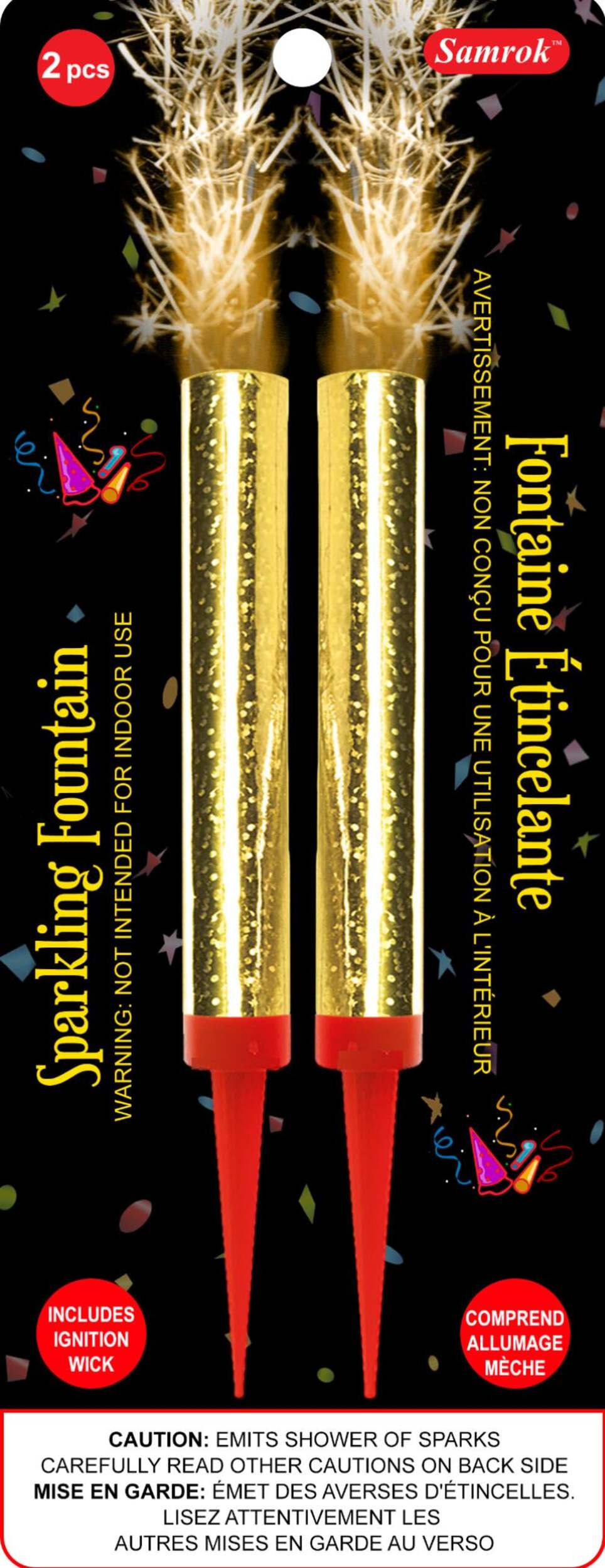 Samrok Sparkler Fountain Candle, 2-pk Front_Flat