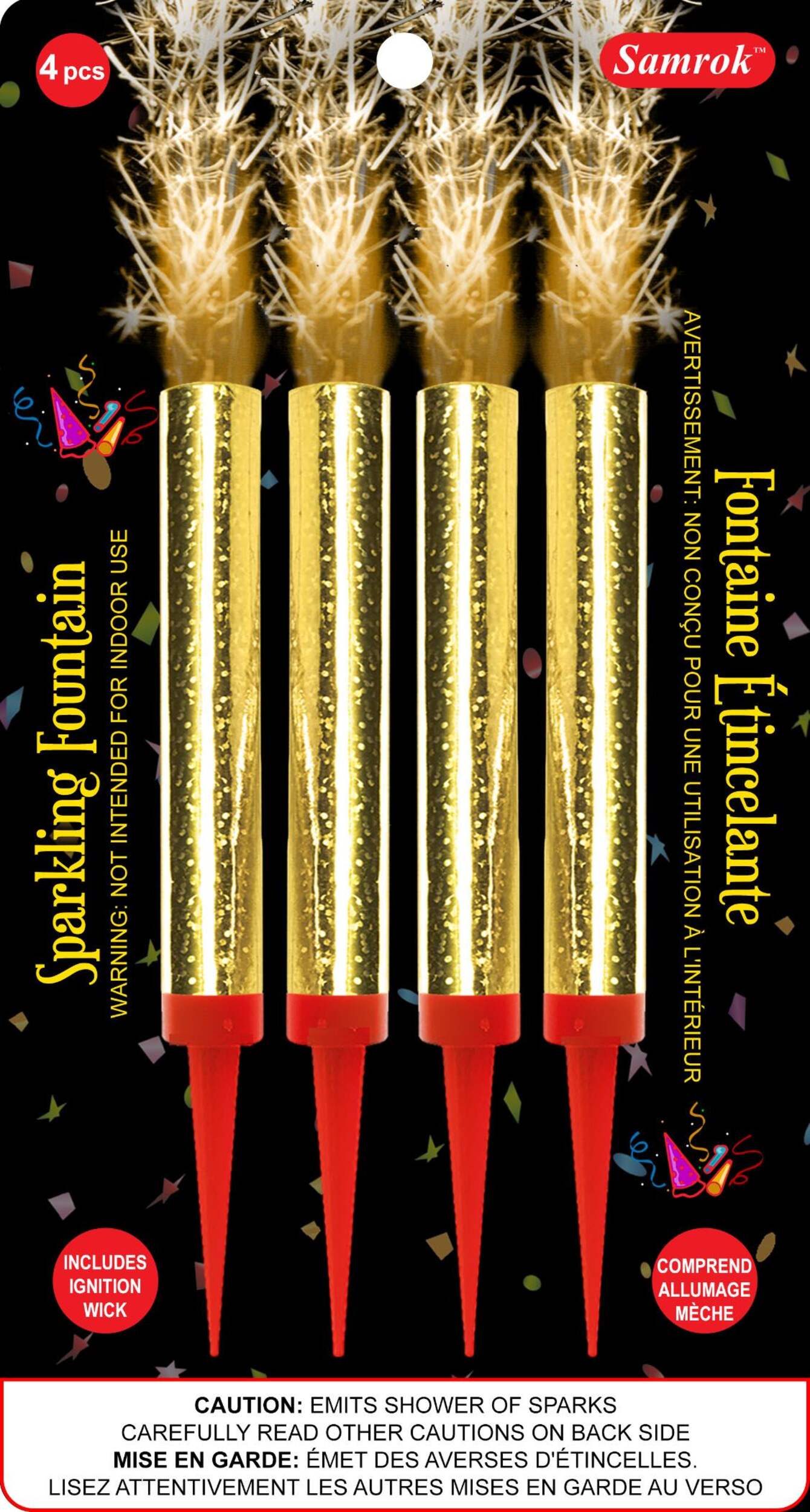 Samrok Sparkler Fountain Candle, 4-pk Front_Flat