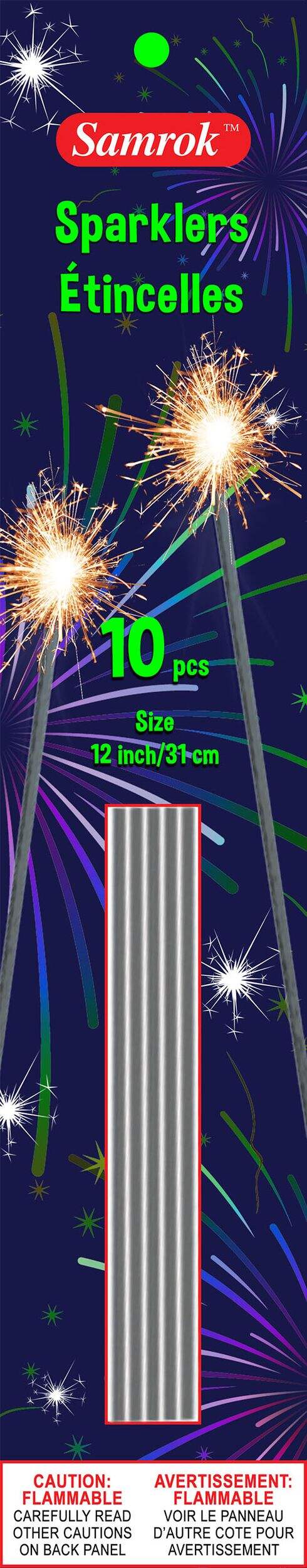 Chandelle étincelante Samrok, 12 po, paq. 10 Front_Flat