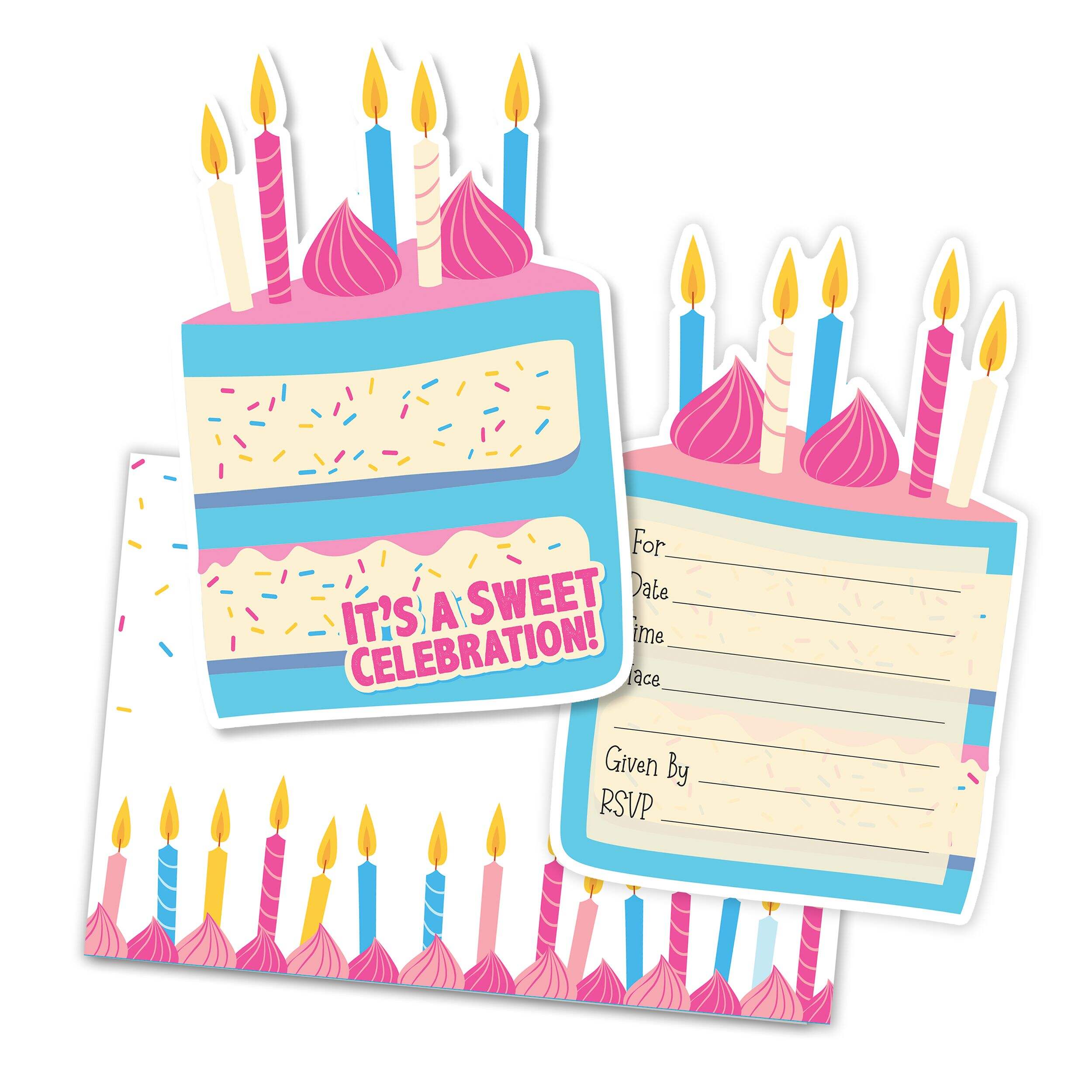 Sweet Celebration Birthday Party Invitations, 8-pk Front_Flat