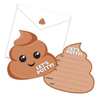 Invitations pour fête, émoticônes, Let's Potty, paq. 8