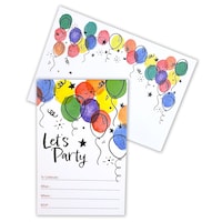 Invitations pour fête, ballons, paq. 8