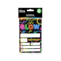 Invitations de fête Glow, paq. 8
